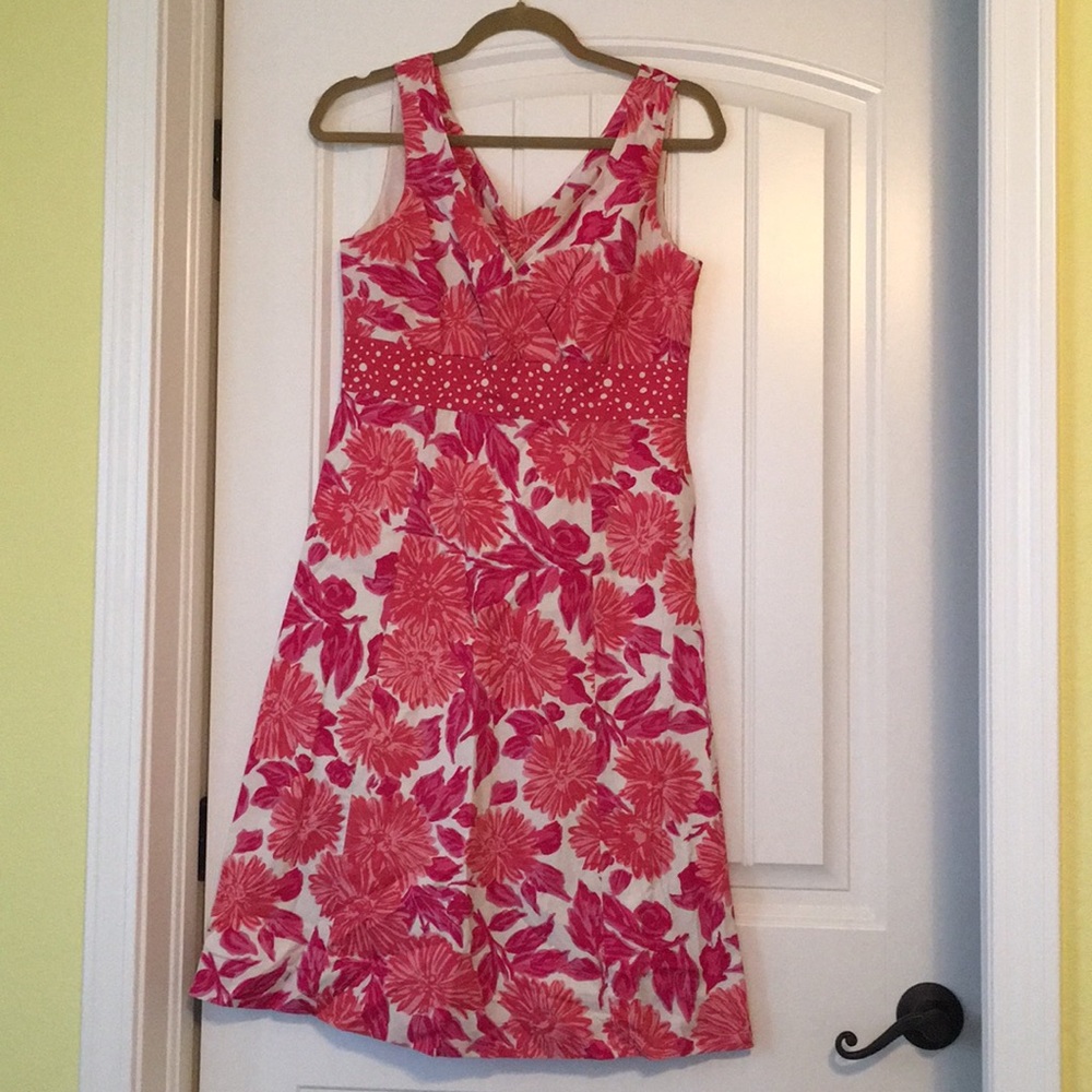 Boden, 8, summer pink and coral dress, like new